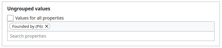 Selecting ungrouped properties on the export page